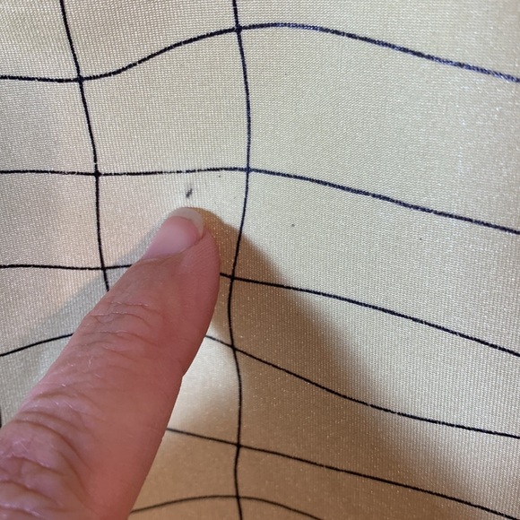 Jamie Sadock butter Yellow Blue grid pattern Sleeveless Top 1/4 zip medium - Picture 8 of 8